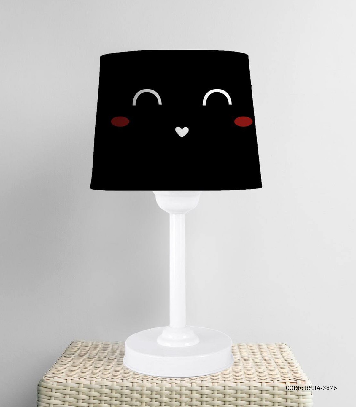 آباژور اتاق نوجوان سفید مشکی طرح لبخند مدل Smile