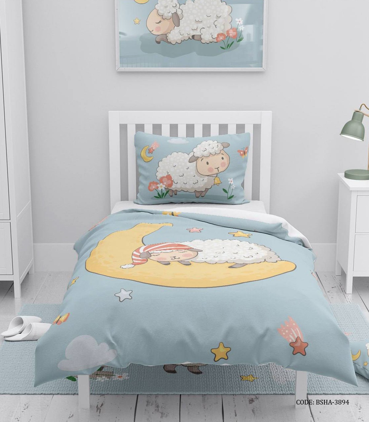 روتختی کودک پسرانه 4 تکه طرح بره ناقلا مدل Lamb