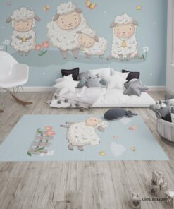 فرش اتاق پسرانه طرح بره ناقلا مدل Lamb