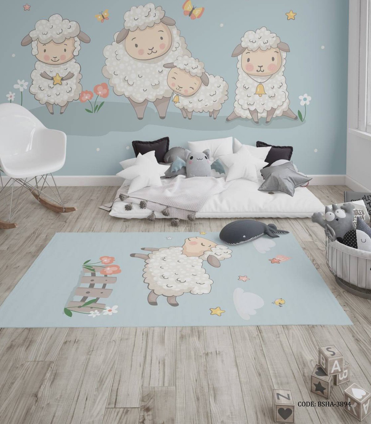 فرش اتاق پسرانه طرح بره ناقلا مدل Lamb