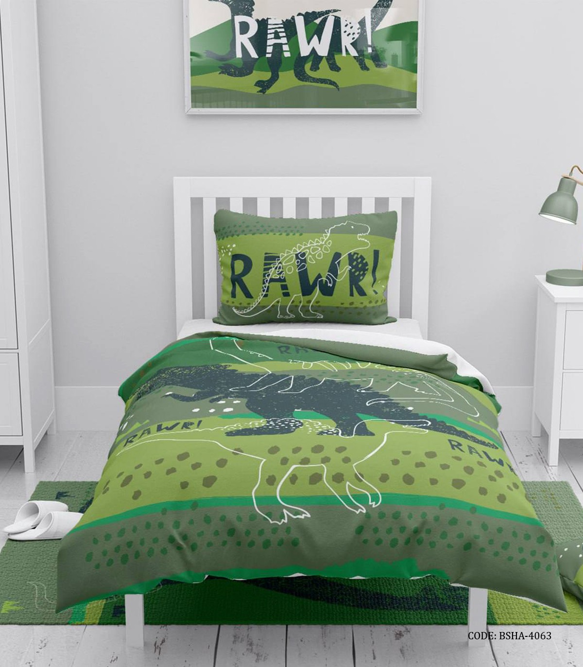 روتختی کودک پسرانه 4 تکه طرح دایناسور مدل Rawr