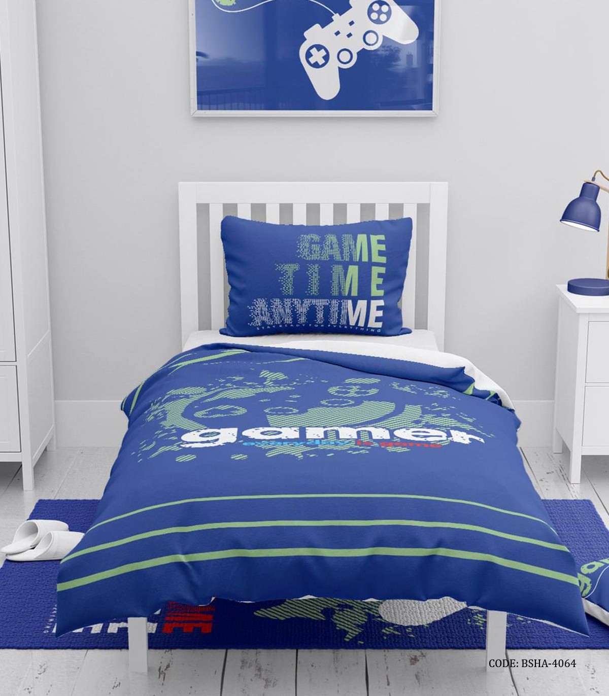 روتختی کودک پسرانه 4 تکه طرح دسته بازی کامپیوتری  مدل Gamer