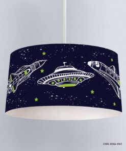 لوستر اتاق پسرانه طرح بشقاب پرنده و فضا پیما مدل Explore the Space