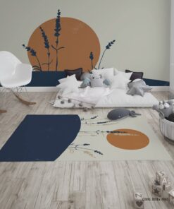 فرش اتاق پسرانه طرح شب مهتابی مدل The Moon