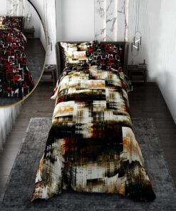 سرویس روتختی پسرانه با لحاف دو رویه طرح چهارخونه آبرنگی