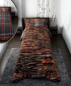 سرویس روتختی یک نفره با لحاف دو رویه طرح چهارخونه طوسی قرمز