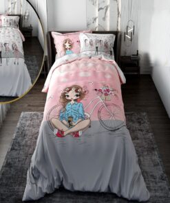 روتختی کودک دخترانه با لحاف دو رویه طرح Happy Girls