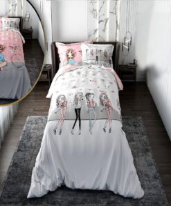 روتختی کودک دخترانه با لحاف دو رویه طرح Happy Girls