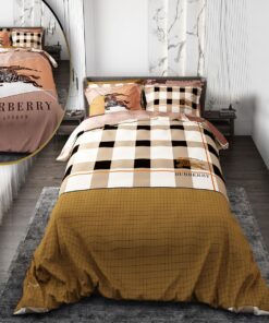 سرویس لحاف روتختی دو نفره دورو طرحدار طرح چهارخونه BURBERRY