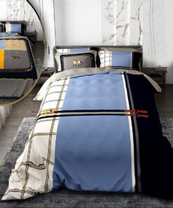 سرویس لحاف روتختی اسپرت دو نفره دورو طرح اسب و چهارخونه مدل بروکلین