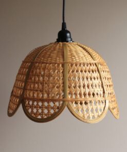 لوستر مینیمال حصیری بامبو مدل لاله