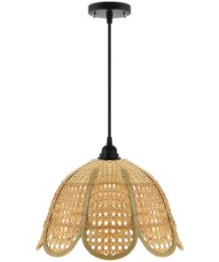 لوستر مینیمال حصیری بامبو مدل لاله