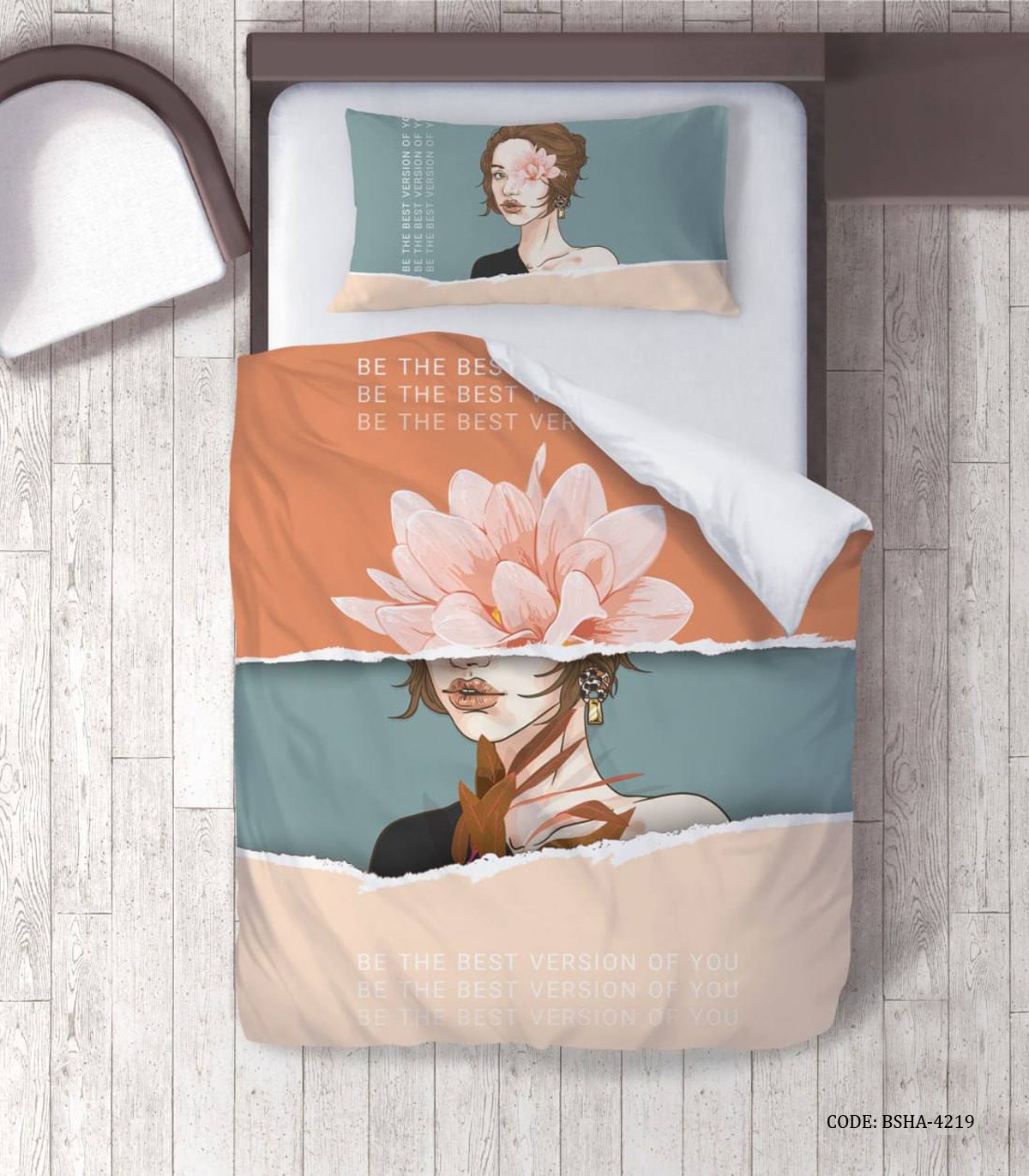 سرویس روتختی دخترانه طرح دختر مدل Be the Best Version of You