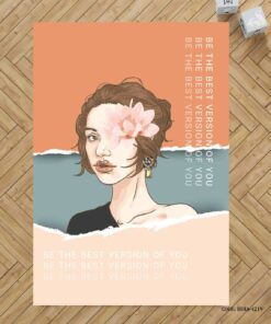 فرش اتاق دخترانه طرح دختر مدل Be the Best Version of You