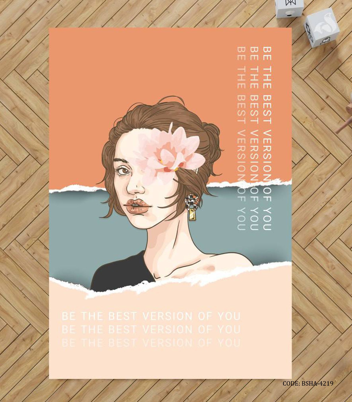 فرش اتاق دخترانه طرح دختر مدل Be the Best Version of You