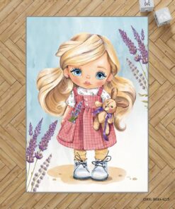 فرش اتاق دخترانه طرح دختر مدل Cute Girl