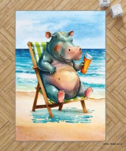 فرش اتاق پسرانه طرح اسب آبی مدل Holiday