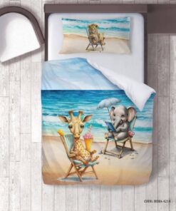 روتختی پسرانه 4 تکه طرح فیل و زرافه و شیر مدل Holiday