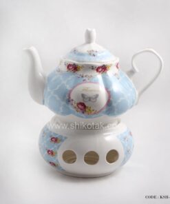 قوری چینی وارمر دار طرح flower