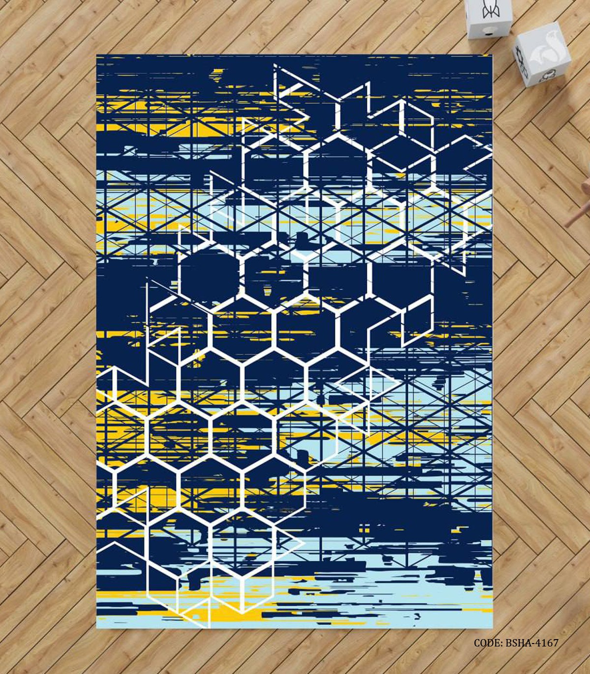 فرش اسپرت  اتاق پسرانه طرح لانه زنبوری مدل کندو