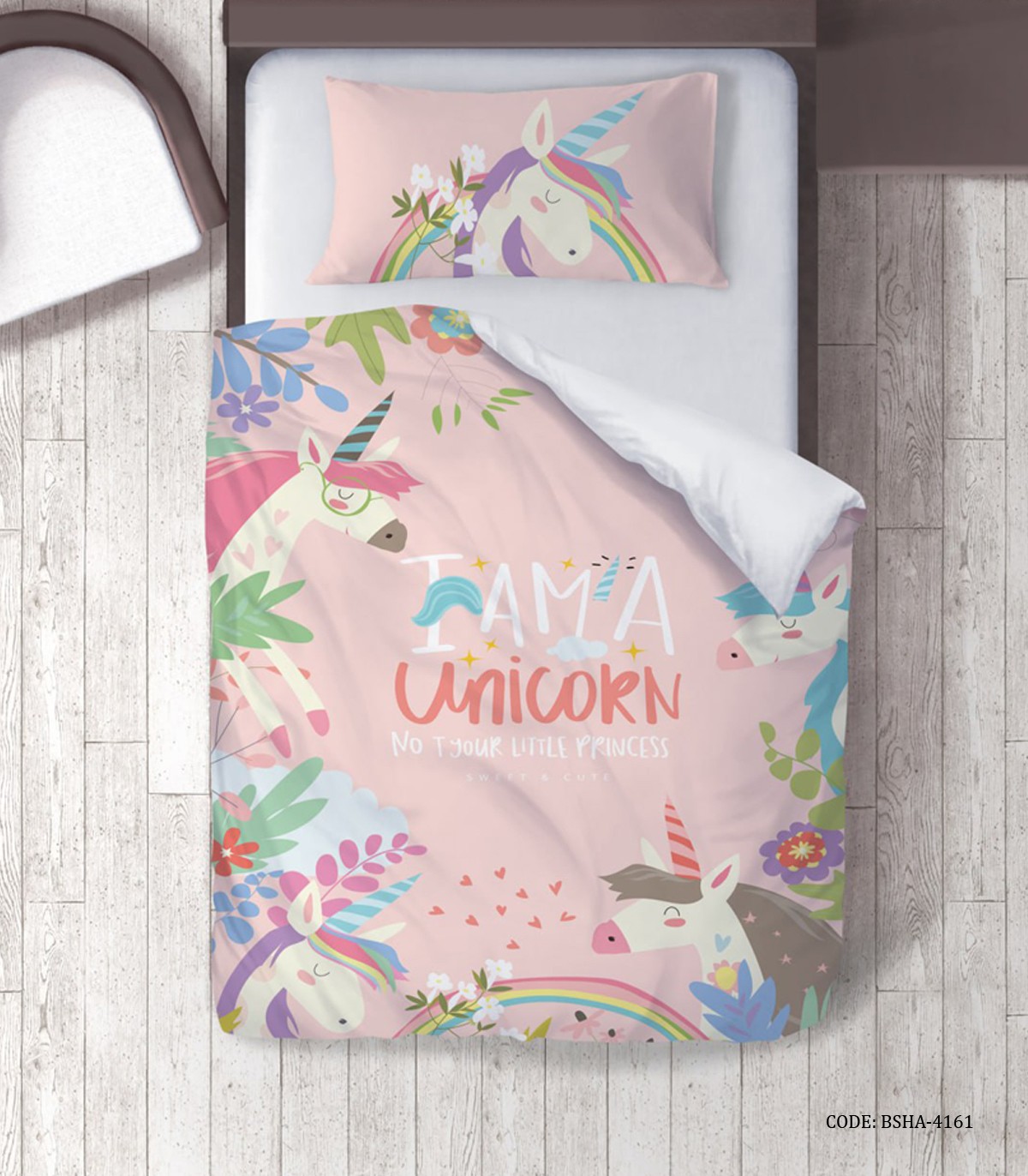 روتختی دخترانه 4 تکه طرح یونیکورن مدل I am a Unicorn