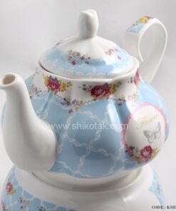 قوری چینی وارمر دار طرح flower