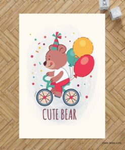 فرش اتاق پسرانه طرح خرس مدل Cute Bear
