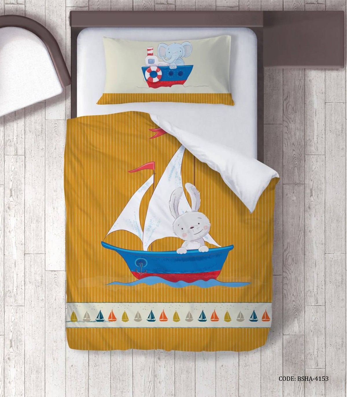 روتختی پسرانه 4 تکه طرح فیل و خرگوش مدل Boat