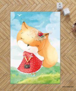 فرش اتاق دخترانه طرح روباه مدل Wild and Free