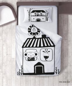 روتختی سیاه و سفید پسرانه 4 تکه طرح حیوانات مدل Home in Jungle