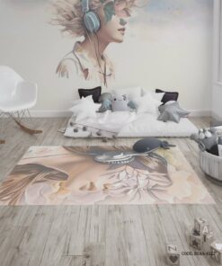 فرش اتاق دخترانه طرح دختر مدل لیلیوم