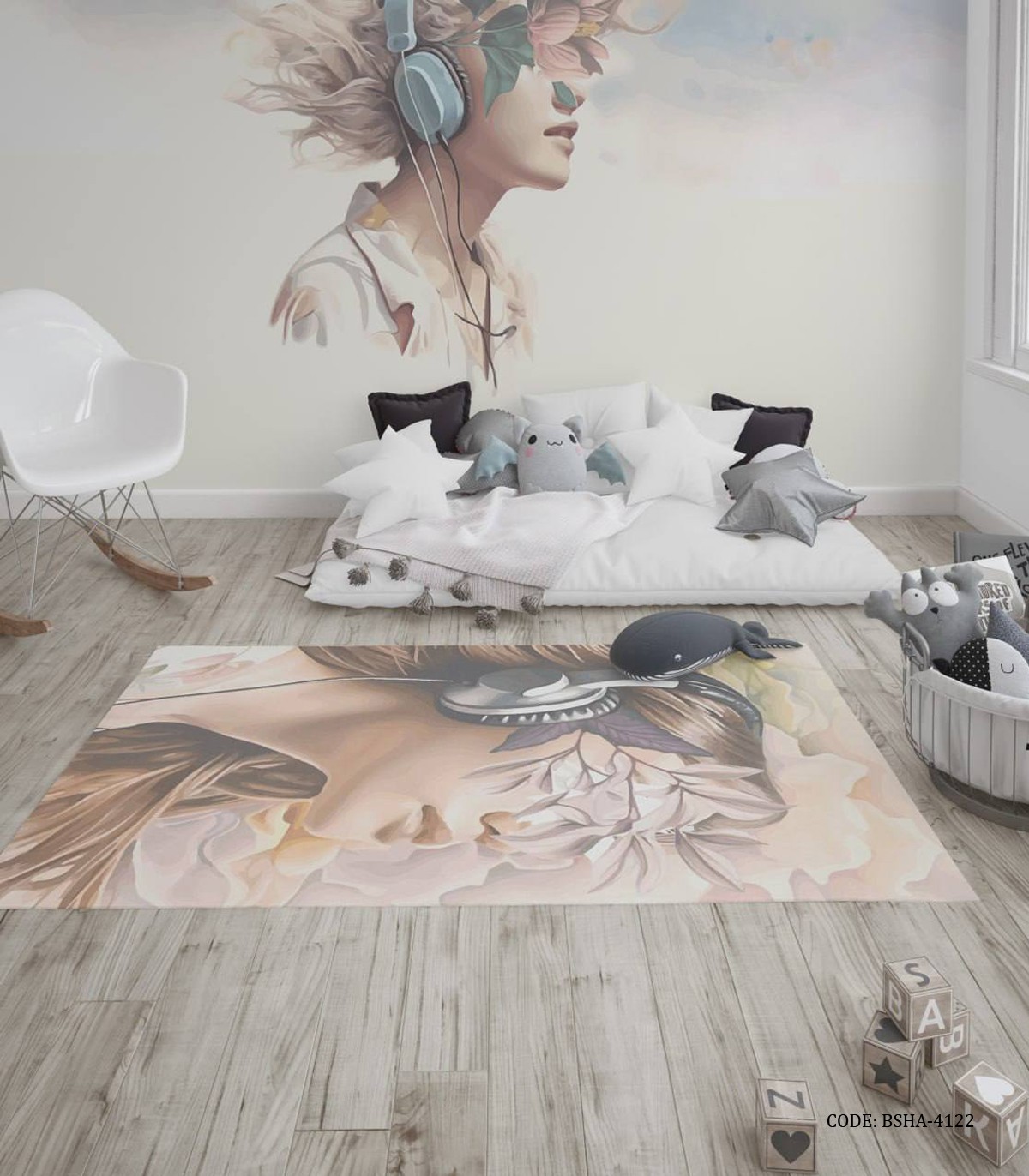 فرش اتاق دخترانه طرح دختر مدل لیلیوم