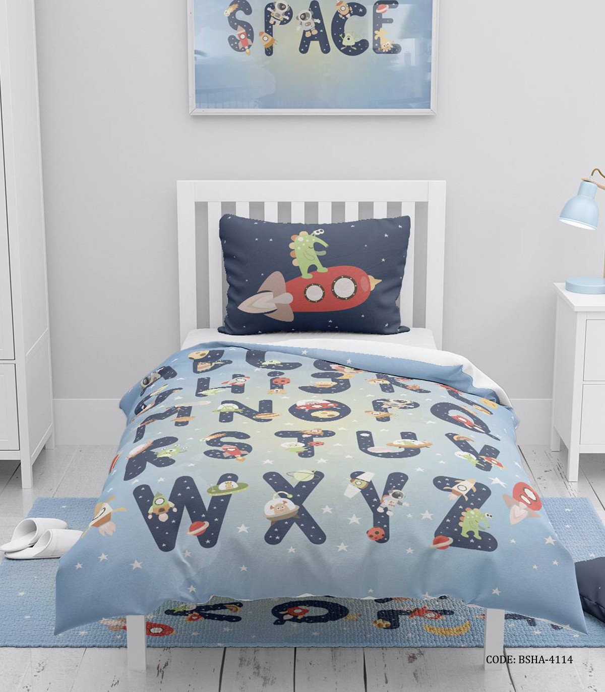 روتختی پسرانه 4 تکه طرح فضانوردی مدل Spzce
