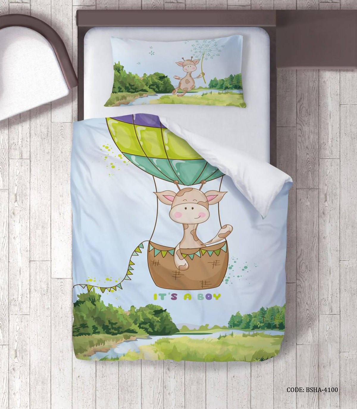 روتختی پسرانه 4 تکه طرح زرافه مدل Happy Giraffe