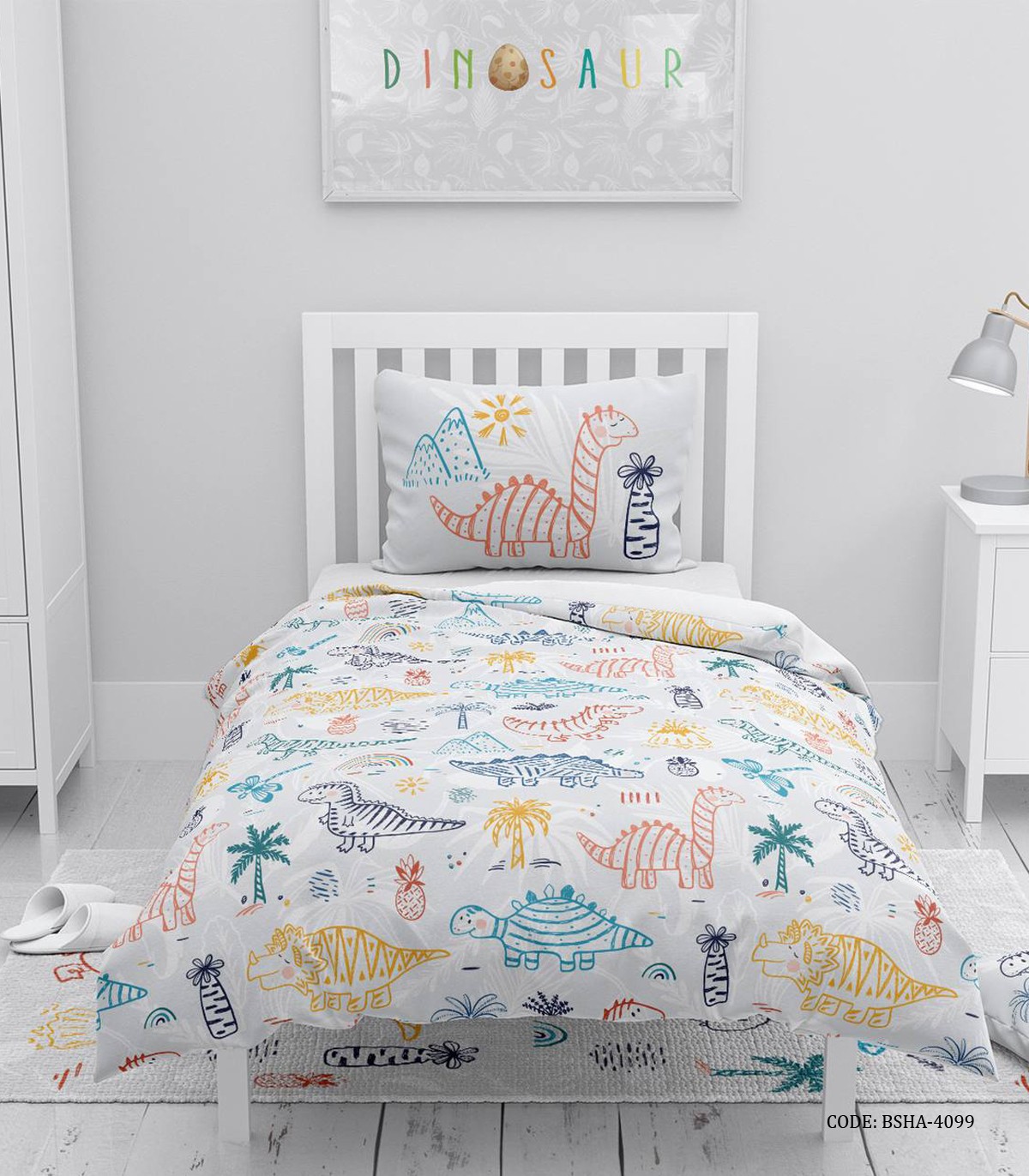 روتختی پسرانه 4 تکه طرح دایناسور مدل Triceratops