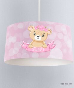 لوستر صورتی اتاق دخترانه طرح خرس مدل It's a Girl