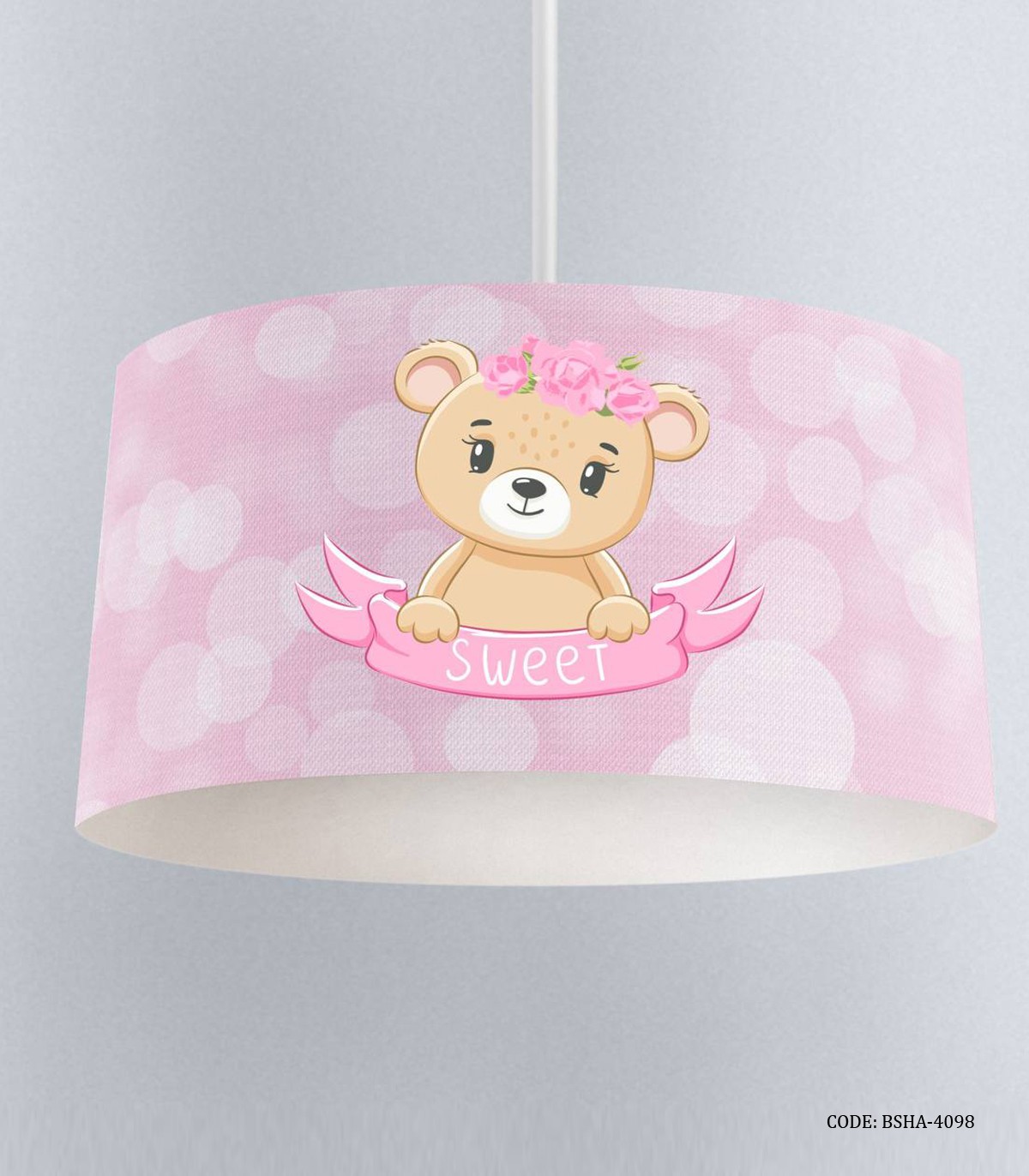 لوستر صورتی اتاق دخترانه طرح خرس مدل It's a Girl