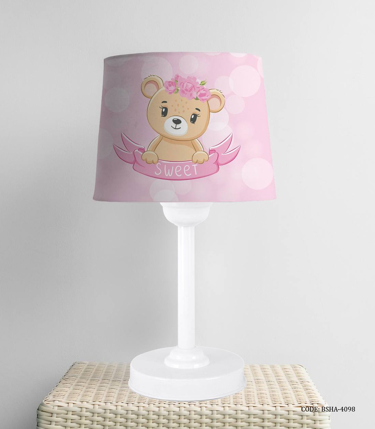 آباژور صورتی اتاق دخترانه طرح خرس مدل It's a Girl