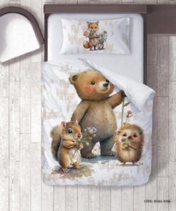 روتختی پسرانه 4 تکه طرح خرس و سنجاب و جوجه تیغی مدل Sunflower