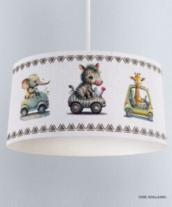 لوستر اتاق پسرانه طرح حیوانات و ماشین مدل Jungle Road