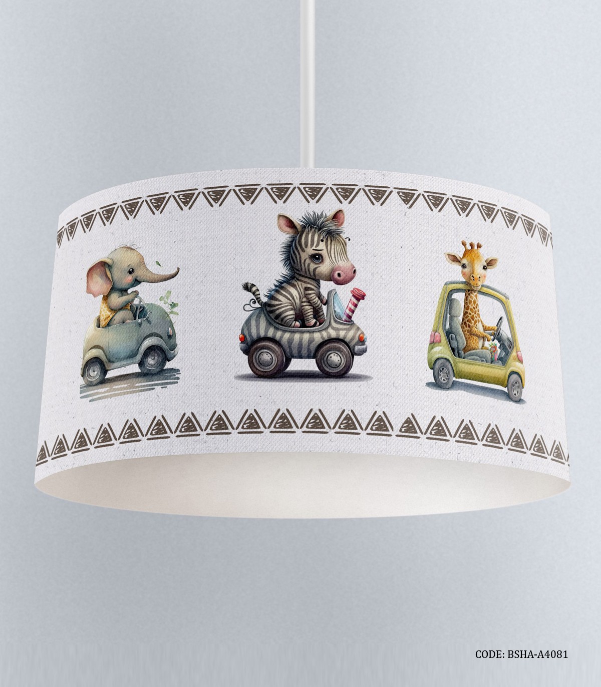 لوستر اتاق پسرانه طرح حیوانات و ماشین مدل Jungle Road
