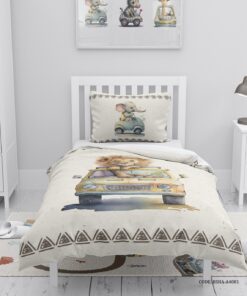 روتختی پسرانه 4 تکه طرح حیوانات و ماشین مدل Jungle Road