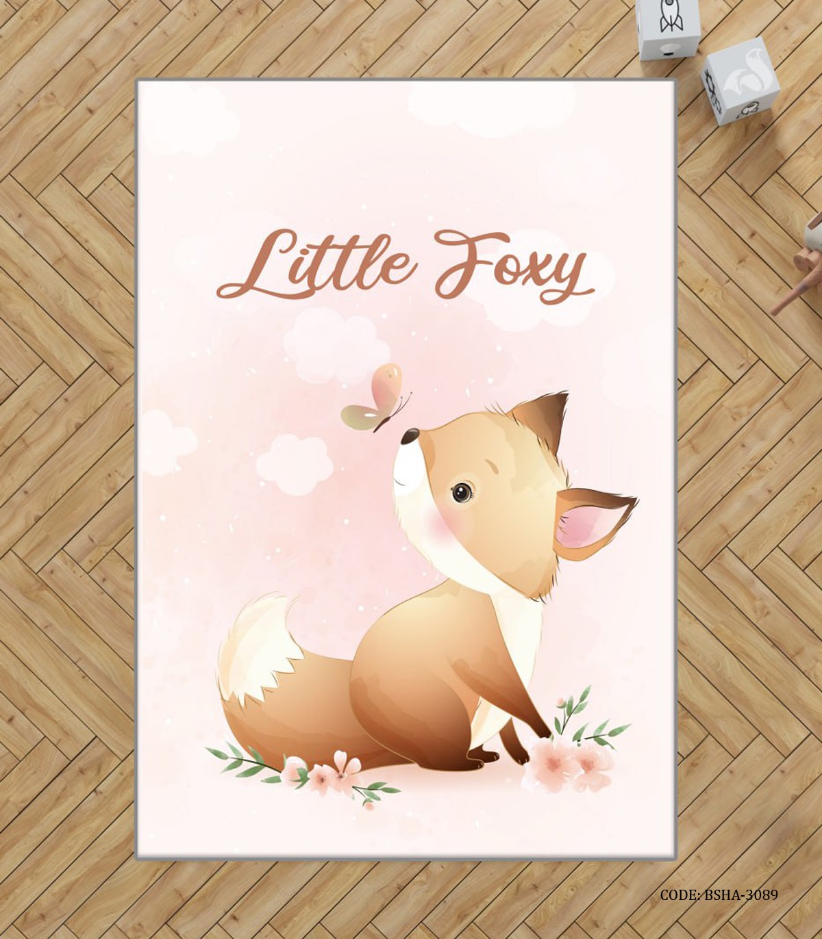 فرش اتاق دخترانه طرح روباه مدل Little Foxy