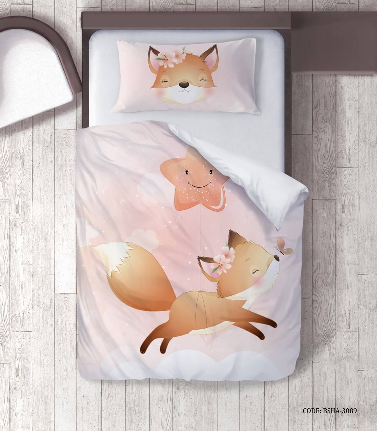 روتختی دخترانه 4 تکه طرح روباه مدل Little Foxy