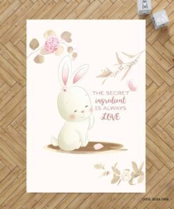 فرش اتاق دخترانه طرح خرگوش مدل The secret of love