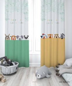 پرده پانچی دو تکه اتاق پسرانه طرح حیوانات مدل Animals Party