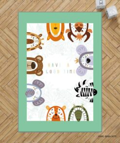 فرش اتاق پسرانه طرح حیوانات مدل Animals Party