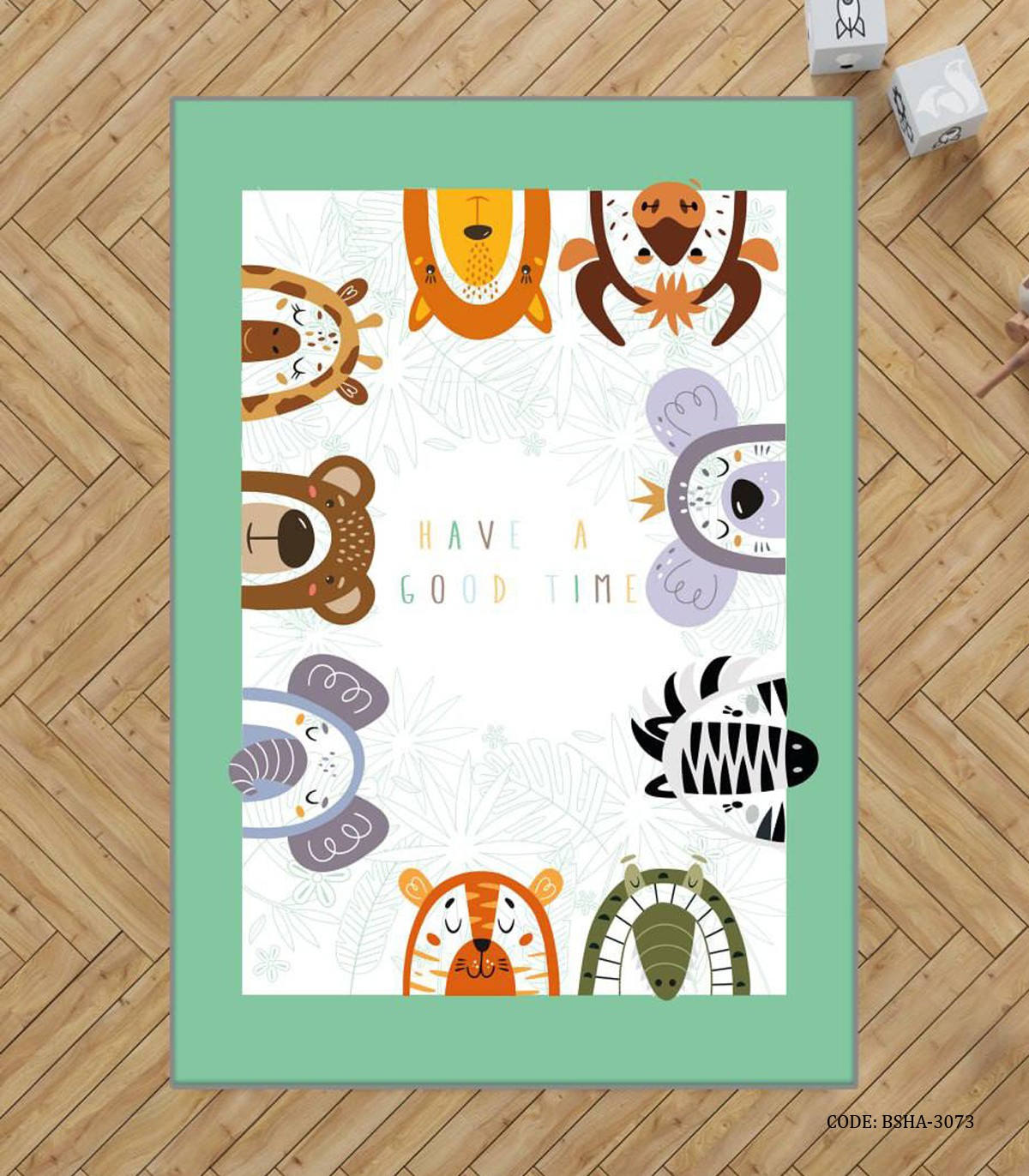 فرش اتاق پسرانه طرح حیوانات مدل Animals Party