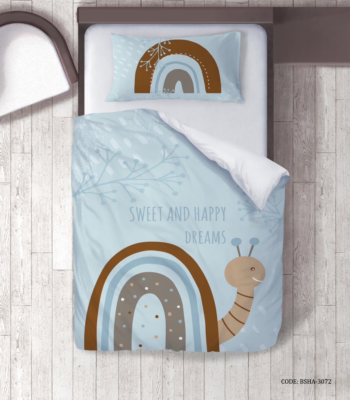 روتختی آبی پسرانه 4 تکه طرح حلزون مدل Snail