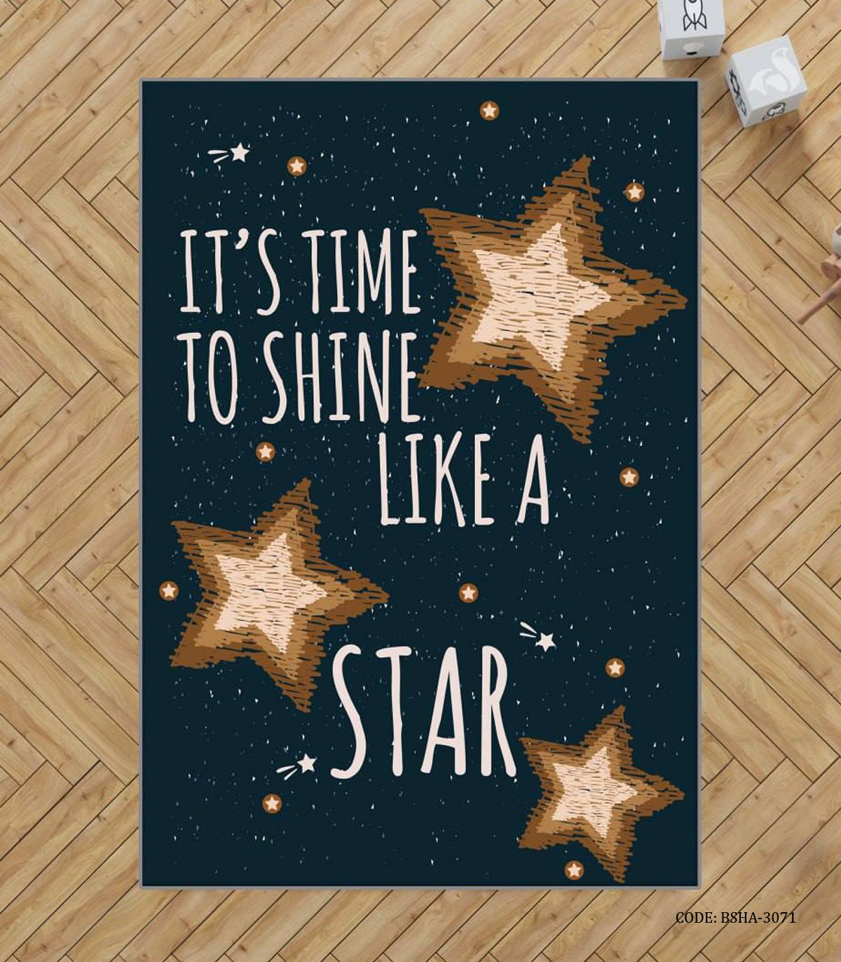 فرش اتاق پسرانه طرح ستاره مدل Shine Like a Star